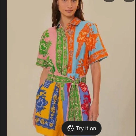 FARM Rio Multicolor Floral Romper - Picture 1 of 3